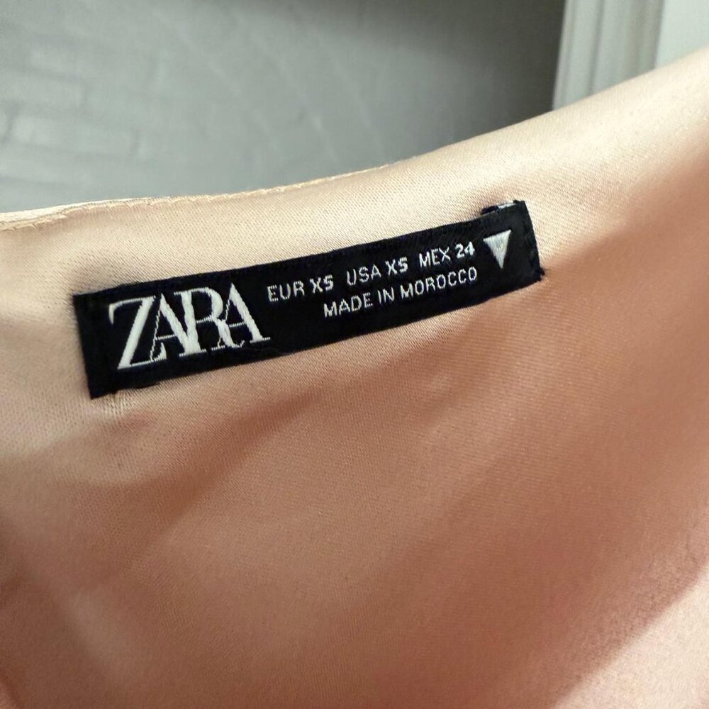 Zara Satin Slip Dress  l  XS  l  Salmon Pink - Picture 10 of 10